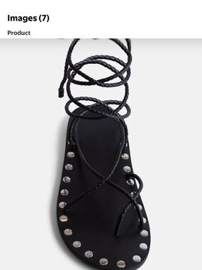 Strappy Lace-Up Black Sandals for Women